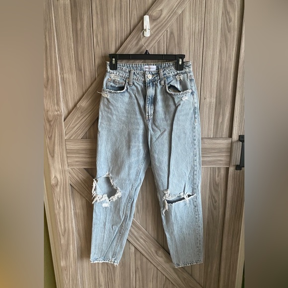 Zara Denim - Zara light blue distressed jeans